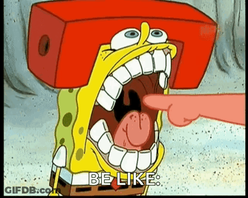 SpongeBob Wearing White Hat With Arrow Pointing Up GIF