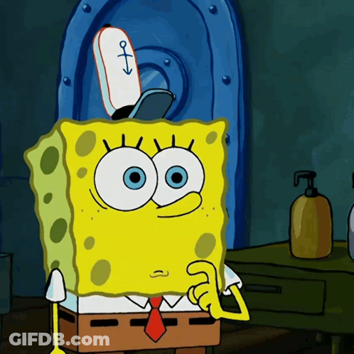 SpongeBob Wearing White Hat With Arrow Pointing Up GIF