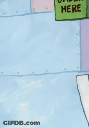Spongebob Wearing Wig With Sign Order Here GIF