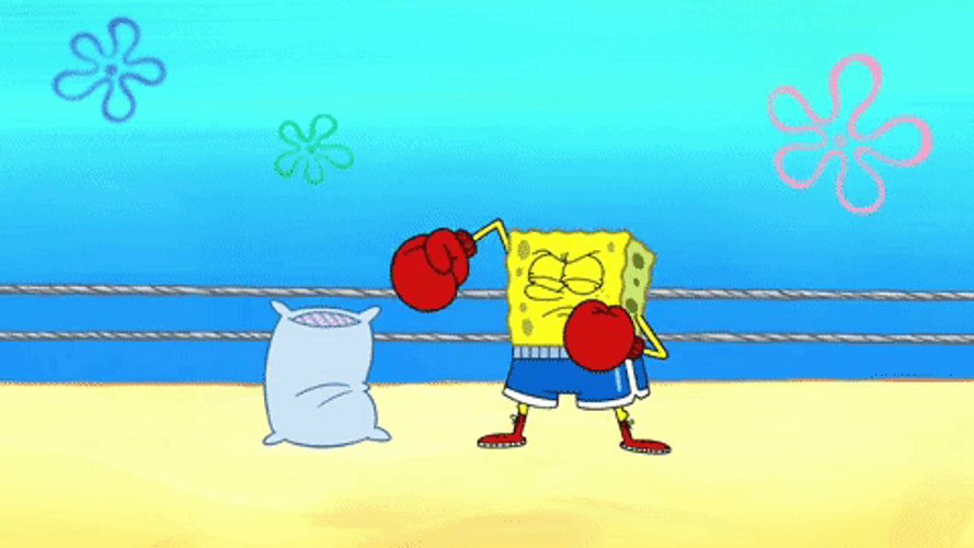 SpongeBob Whoa Boxing Fight GIF