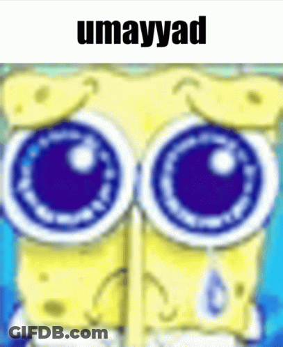 SpongeBob With Big Blue Eyes And Umayyad GIF