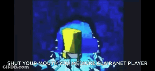 SpongeBob With Blue Hair Saying Shut Your Mouth GIF