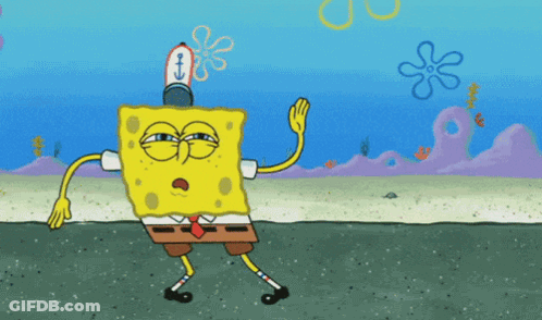 Spongebob With Flower On Hat GIF