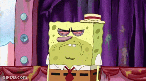 SpongeBob With Hat And Tie Eyes Closed GIF
