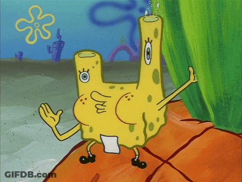 SpongeBob With Letter H On Face GIF
