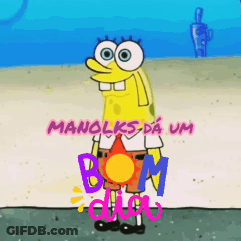 SpongeBob With Manolks Da Um Bom Dia GIF