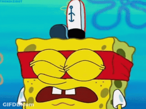 Spongebob With Red Band Around Eyes GIF