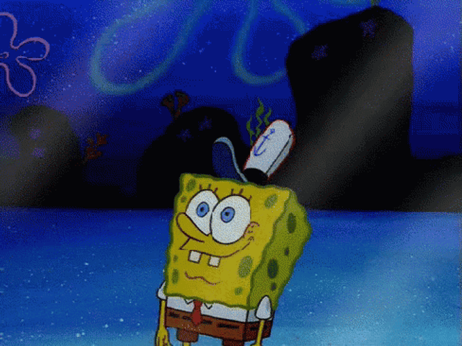 SpongeBob Writing Loser GIF