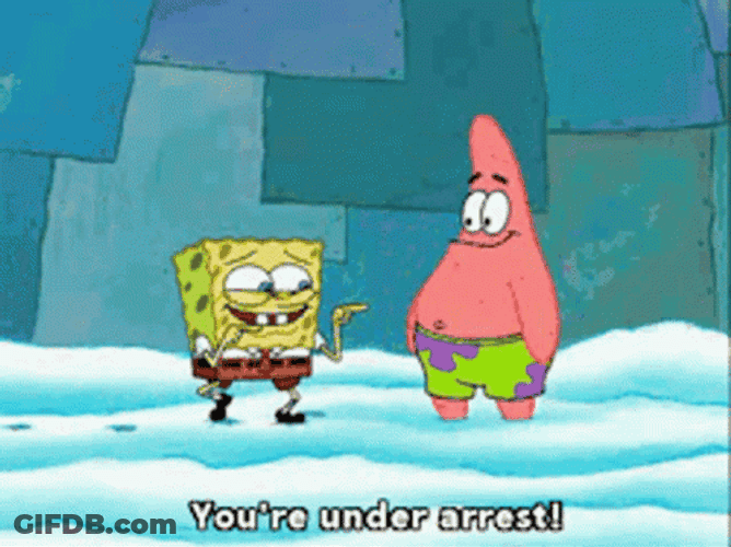 Spongebob You're Arrested You'll Never Catch Me GIF