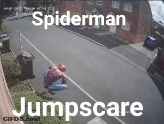 Spooderman Jump Scare GIF
