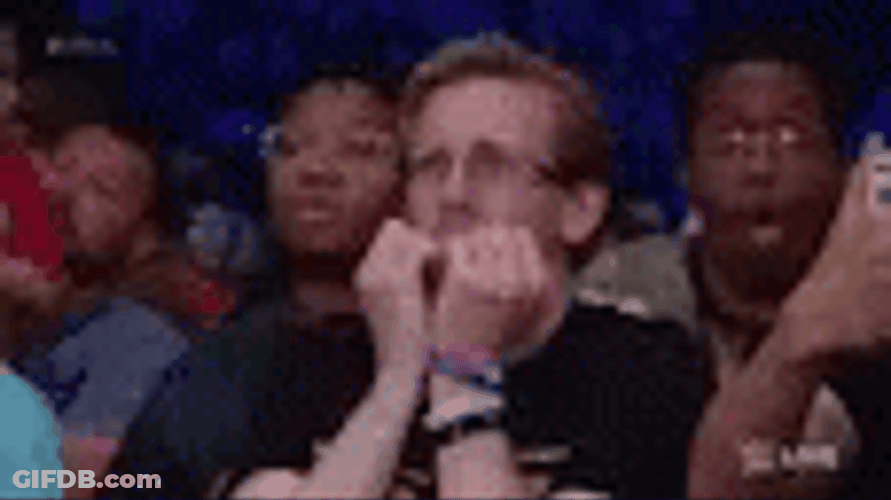 Spooked Man Nailing Biting GIF