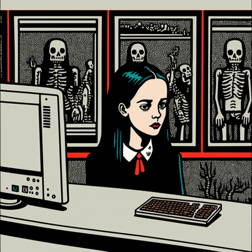 Spooky Cartoon Wednesday Addams GIF