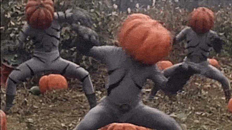 Spooky Dance Pumpkin Head Men GIF