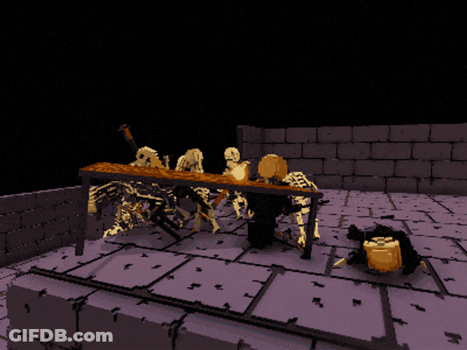 Spooky Dance Skeletons Table Flip GIF