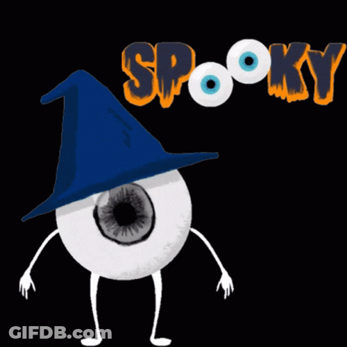 Spooky Friday Eyeball Wearing Witch Hat GIF