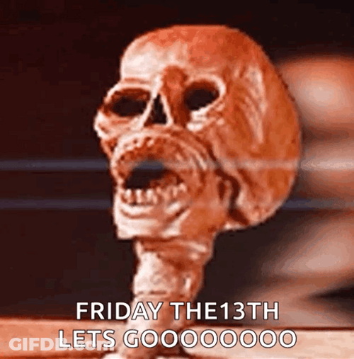 Spooky Friday The 13Th Skeleton Head GIF