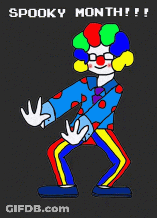 Spooky Month Animated Dancing Clown Meme GIF