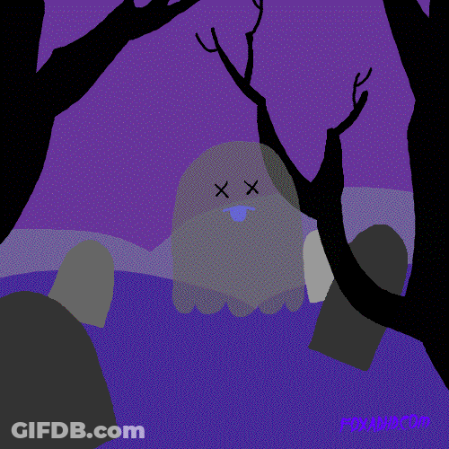Spooky Month Ghosts Playing Cemetery GIF