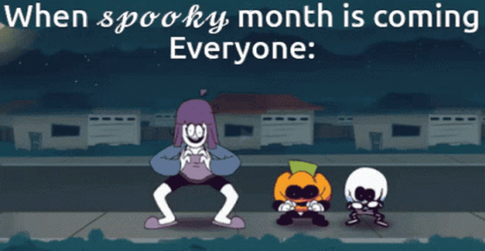 Spooky Month Happy Dance Skid Pump Sr. Pelo GIF