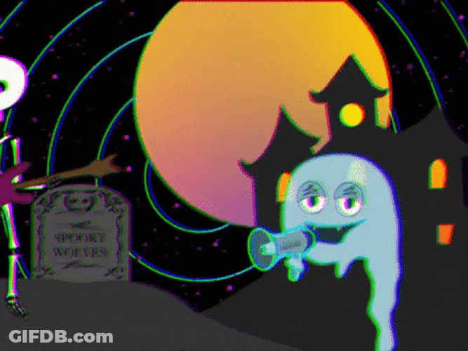 Spooky Month Haunted House Graveyard Skeleton Ghost GIF
