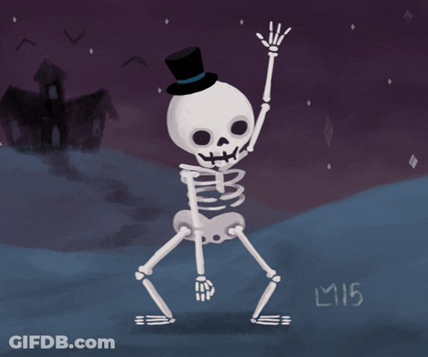 Spooky Month Skeleton Dancing Haunted House GIF