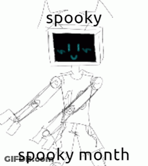 Spooky Month Sketch Drawing Robot Dance Meme GIF