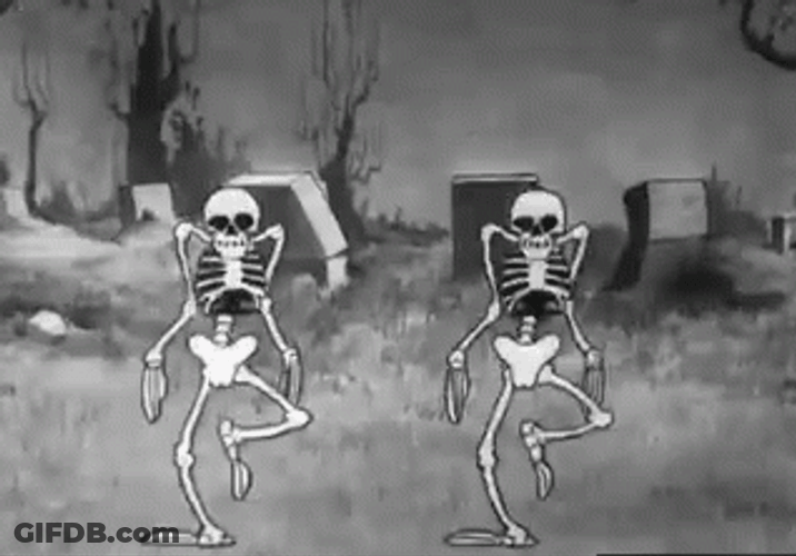 Spooky Scary Skeleton Stretching GIF
