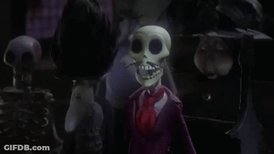 Spooky Scary Skeletons Jaw Drop GIF