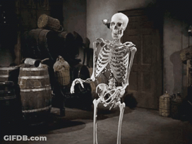 Spooky Scary Skeletons Pushed Woman GIF