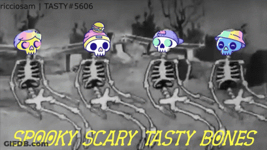 Spooky Scary Skeletons Tasty Bones GIF