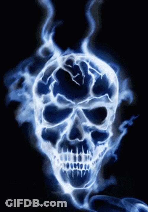 Spooky Scary Skeletons White Aura GIF