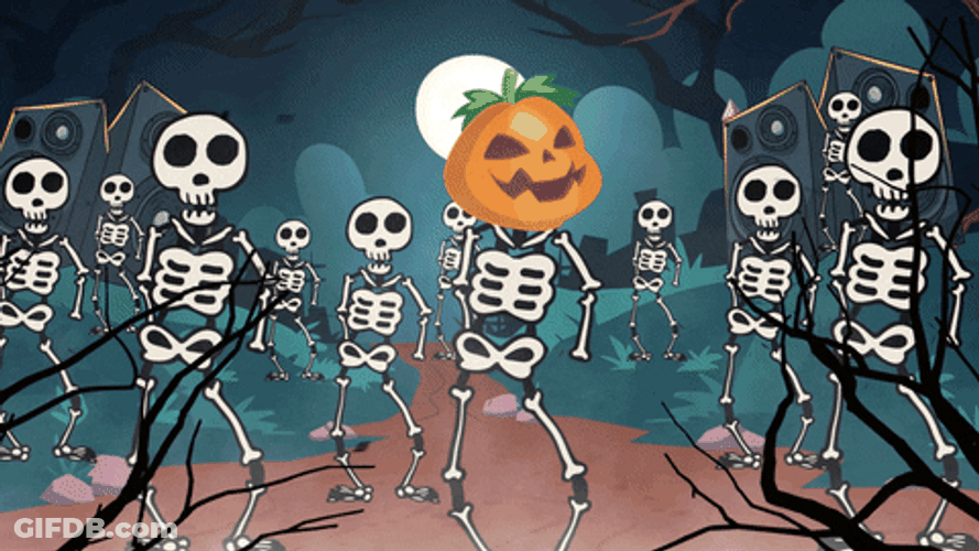 Spooky Season Dancing Spooky Scary Skeletons GIF