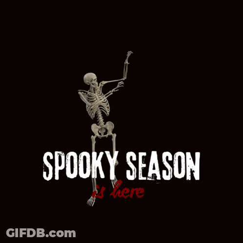 Spooky Season Is Here Skeleton Poster GIF