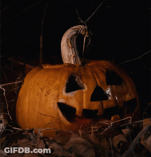 Spooky Season Scary Pumpkin With Red Smoke GIF