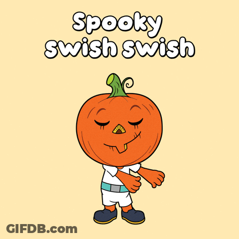 Spooky Swish Swish Pumpkin GIF
