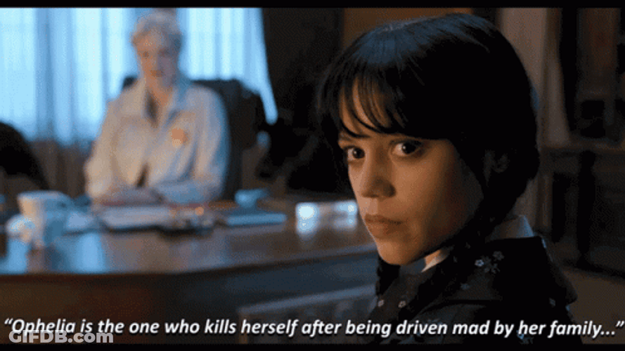 Spooky Wednesday Addams Talking GIF