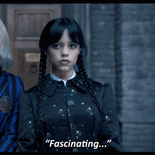 Spooky Wednesday Addams Talking GIF
