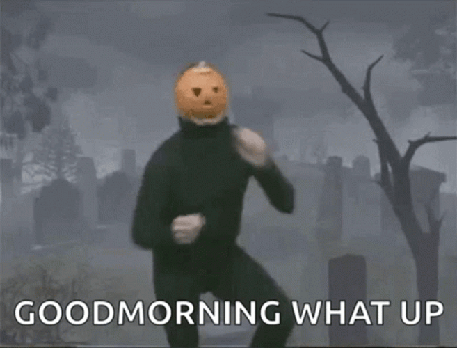 Spooky Wednesday Pumpkin Head GIF