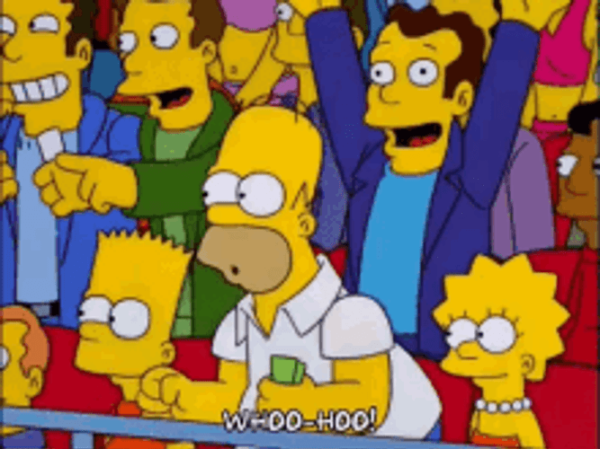 Sports Fan Cheering Homer Woohoo GIF