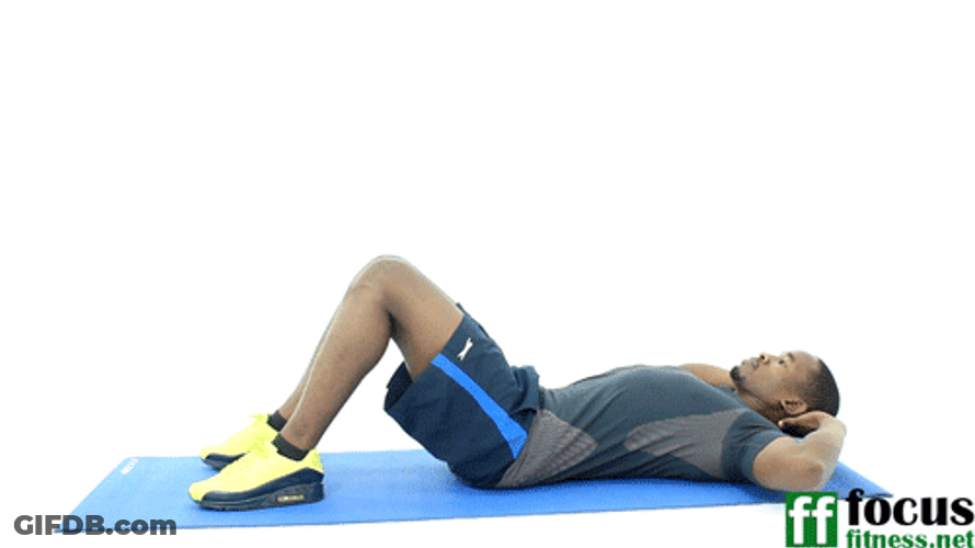 Sports Man Doing Crunches Exercise GIF