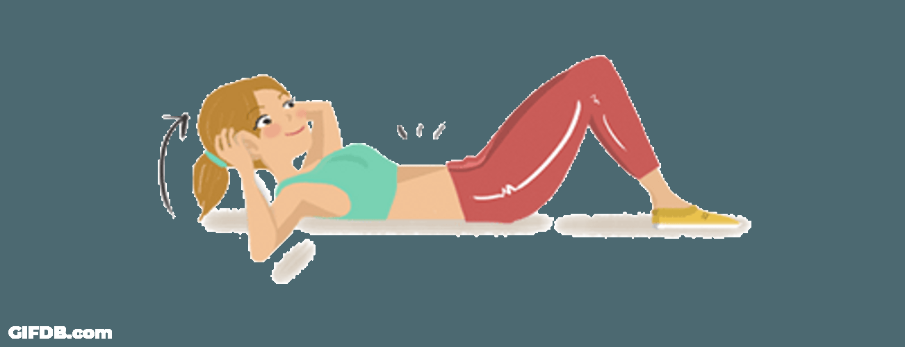 Sports Woman Doing Crunches Exercise GIF