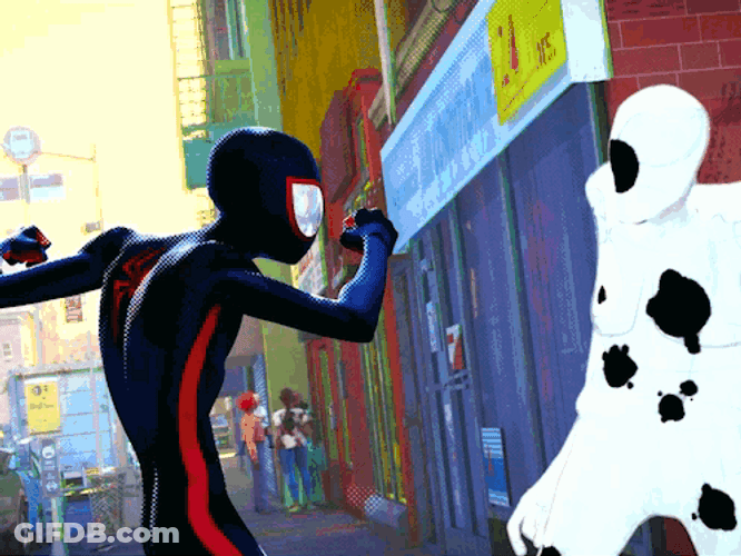 Spot Versus Spiderman Intense Battle GIF