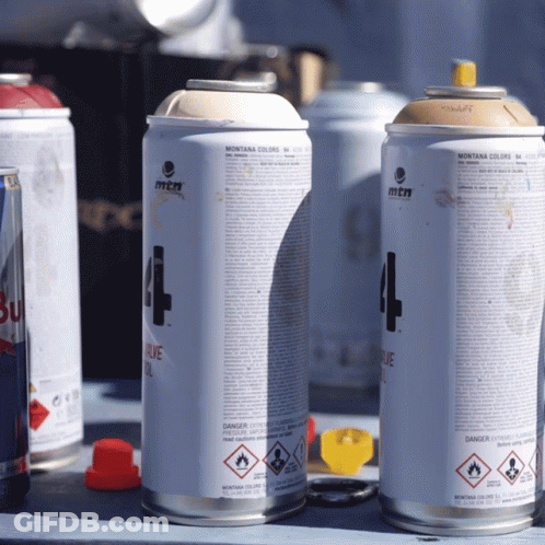 Spray Paint Cans One Says Montana Colors GIF