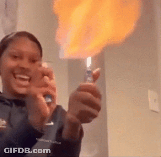 Spraying Chemicals On Lighter GIF
