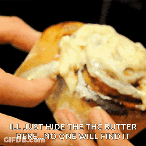 Spreading THC Butter On Cinnamon Roll Ill Just Hide It Here GIF