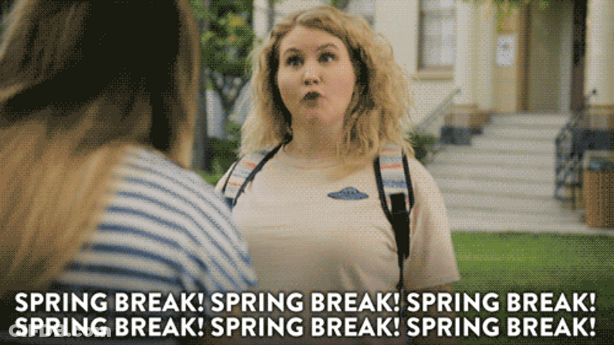 Spring Break Excited Girl Spinning GIF