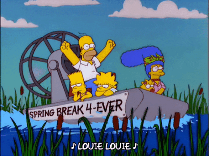 Spring Break Forever Boat Ride The Simpsons GIF