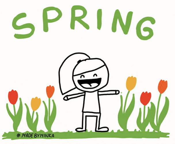 Spring Break Jumping Kid Animated Art GIF