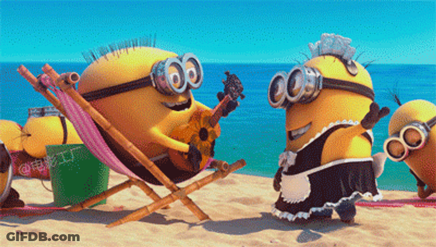 Spring Break Minions Beach Party GIF