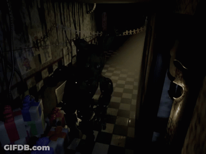 Springtrap Lurking In Dark Night GIF